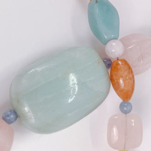 VTG Signed Jay King DTR Gemstone Sterling Silver Necklace 21" Amazonite Quartz - Picture 11 of 12